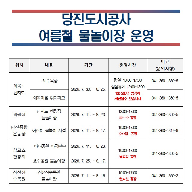 당진도시공사 여름철 물놀이장 운영(1)
